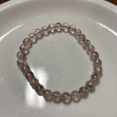 透明・赤ライン ビーズブレスレットのサムネイル