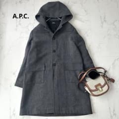 A.P.C. フランス製 ヘリンボーン フーデッドコート グレー 訳あり M相当