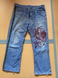 CHIKIRIYA ちきりや 和柄デニムパンツ W34 刺繍 ジーンズ メンズ
