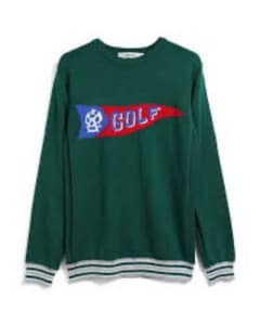 ラッセルノ ルチャマスクフラッグ ロゴ ニット セーター グリーン 5 未使用 ラッセルノ ルチャマスクフラッグ ロゴ ニット セーター グリーン 5 未