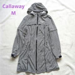 キャロウェイ　2way　レインウェア　コート　千鳥柄チェック　袖　フード脱着　S Callaway Golf】キャロウェイ レインコート M 千鳥格子 2way - メルカリ