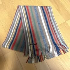 【ポールスミス】極美品カシミヤ ストライプ マフラーのサムネイル