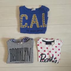 女の子Tシャツ3枚セット☆90センチ☆タグ付き☆バービー☆ギンガムチェックのサムネイル