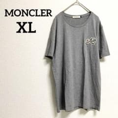 MONCLER モンクレール　グレー Tシャツ ダブルロゴ　トップス　半袖　美品 MONCLER モンクレール グレー Tシャツ ダブルロゴ トップス 半袖