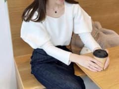 正規品maison de Dolce.ポインティニットメゾンドドルチェ ホワイト