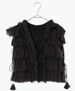 TSUHARU by Samansa Mos2 シフォンチュールベスト ブラック - メルカリ