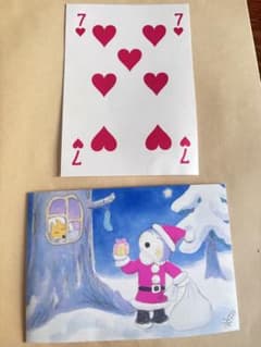 クリスマスカードとトランプ柄ポストカードのサムネイル