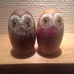 木のフクロウ(2個セット)のサムネイル