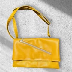 ショルダーバッグ クラッチバッグ レザー イエロー メンズ レディース