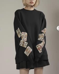 ＆ellecy アンドエルシー　ネコトランプスウェット　トレーナー　新品未使用 ＆ellecy アンドエルシー ネコトランプスウェット トレーナー