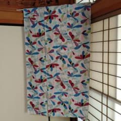 着物リメイクのれん カラフルな花柄 ハンドメイド - メルカリ