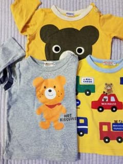 3枚セット　ミキハウス ファースト　ホットビスケット　Tシャツ ロンTのサムネイル