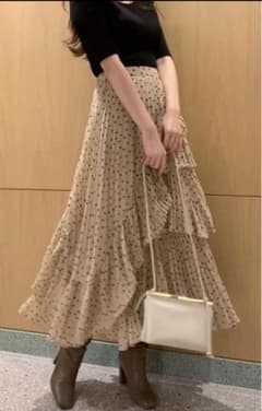 snidel ドット シフォンティアードスカート ベージュのサムネイル