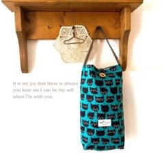 ポリ袋 レジ袋 ストッカー 猫柄 ブルー *ハンドメイド*のサムネイル