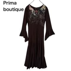 美品】Prima boutique ロングドレス 茶 M 社交ダンス 花柄装飾 - メルカリ