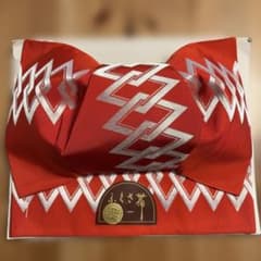 幾何学模様 赤 サテン 付け帯のサムネイル
