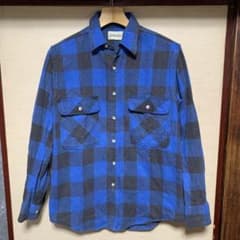 St. John's Bay ネルシャツ 青黒　チェック　ビンテージ　80sのサムネイル