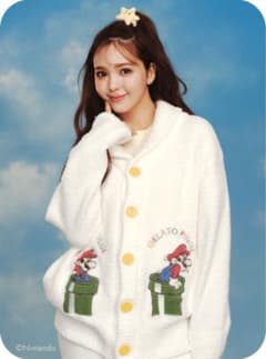 ジェラピケ　マリオ　カーディガン　フリーサイズ ジェラートピケ スーパーマリオ カーディガン フリーサイズ