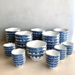 刺身皿 28客 醤油皿 25客セット◇美濃焼 東峰窯 笹柄 業務用和食器 5寸