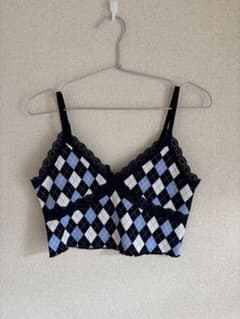 H&M DIVIDED ビスチェ アーガイル柄 ブルーのサムネイル