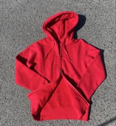 UNIQLOダブルジップパーカーレッド archive y2k短丈