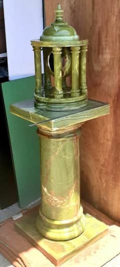 グリーンオニキス(オニックス)　 天然大理石　時計+飾り台座ポール m19244280059_1.jpg?1715654219