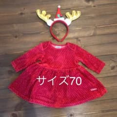 70 ワンピース   クリスマス　お出かけ　女の子のサムネイル