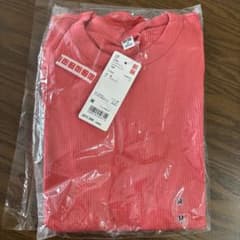 UNIQLO スーピマコットンリブクルーネックT レッド Mのサムネイル