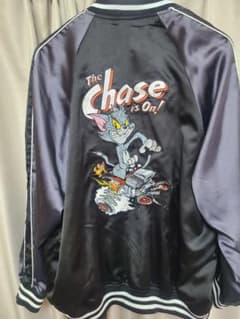 ワーナーブラザースコラボBIG 刺繍スカジャン トムとジェリー ニコアンド 新品］ワーナー・ブラザースコラボBIG刺繍スカジャン トムとジェリー