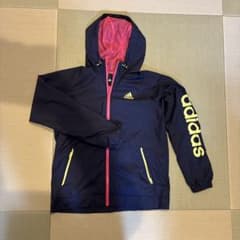 【値下げ】adidas ウィンドブレーカー ネイビー×ピンク Lサイズのサムネイル