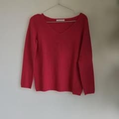 GALERIE VIE カシミヤ100% Vネックニット ピンクのサムネイル