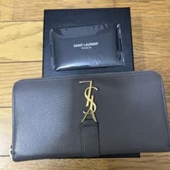 SAINT LAURENT PARIS 長財布 ラウンドファスナー グレーのサムネイル