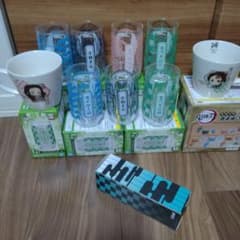 [신품 미사용] 귀멸의 칼 이치 반 복권 유리 컬렉션, 찻잔 메밀 멧돼지 10 점 세트