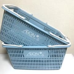 新品未使用 AEON イオン お買い物かご マイバスケット 水色 2個セット