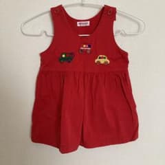 MIKI HOUSE ワンピース レッド 車刺繍のサムネイル
