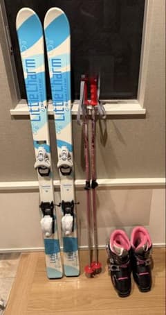 スキー板130cm、ブーツ22cm、ストックセット ジュニア - メルカリ