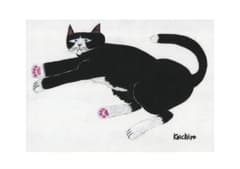 オイルパステル画　原画　A4サイズ　猫の絵　ドローイング　クレヨン画のサムネイル