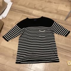 AMERICAN RAG CIE ボーダー 七分袖カットソー　ニット調　綿100のサムネイル