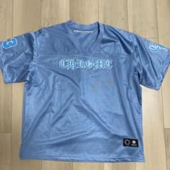 新品未着用CHROME HEARTS メッシュ フットボールシャツ ライトブルー