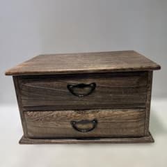 Showa Retro Wooden Antique Chest, Storage Box with Drawers, Natural Wood, Interior Decor