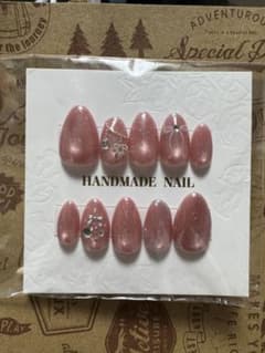 ハンドメイド ピンクネイルチップ 12個セットのサムネイル