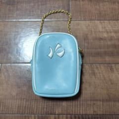 Kitamura K2 ライトブルー ミニポーチ チェーン付き