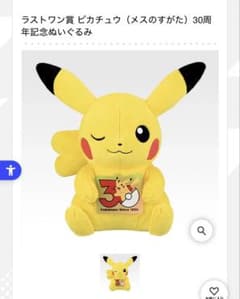ポケモン ラストワン賞 ピカチュウ 30周年記念ぬいぐるみ - メルカリ