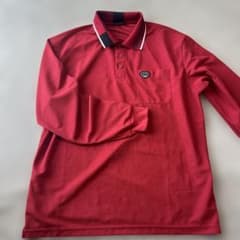 CORAGIO 長袖ポロシャツ レッド ゴルフウェアのサムネイル