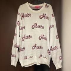 Supreme Hateプリント ニット Lサイズ - メルカリ