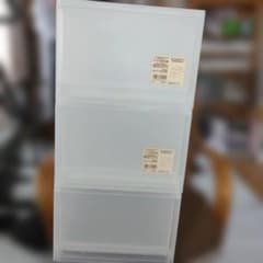 透明プラスチック製3段収納ボックス無印良品のサムネイル