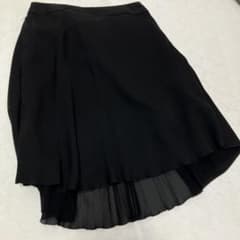 黒 シフォン アシンメトリースカート リボン付きのサムネイル