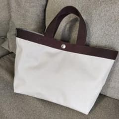 美品 エルベシャプリエ 704C コーデュラスクエアトート マスティック