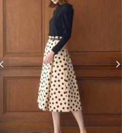 ANAYI グログランドットハイウエストタックスカート - メルカリ