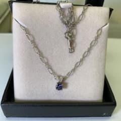 シルバーネックレス パープル系ストーンのサムネイル